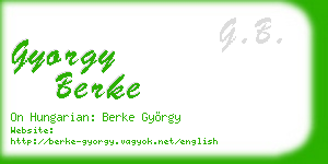 gyorgy berke business card
