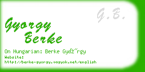 gyorgy berke business card